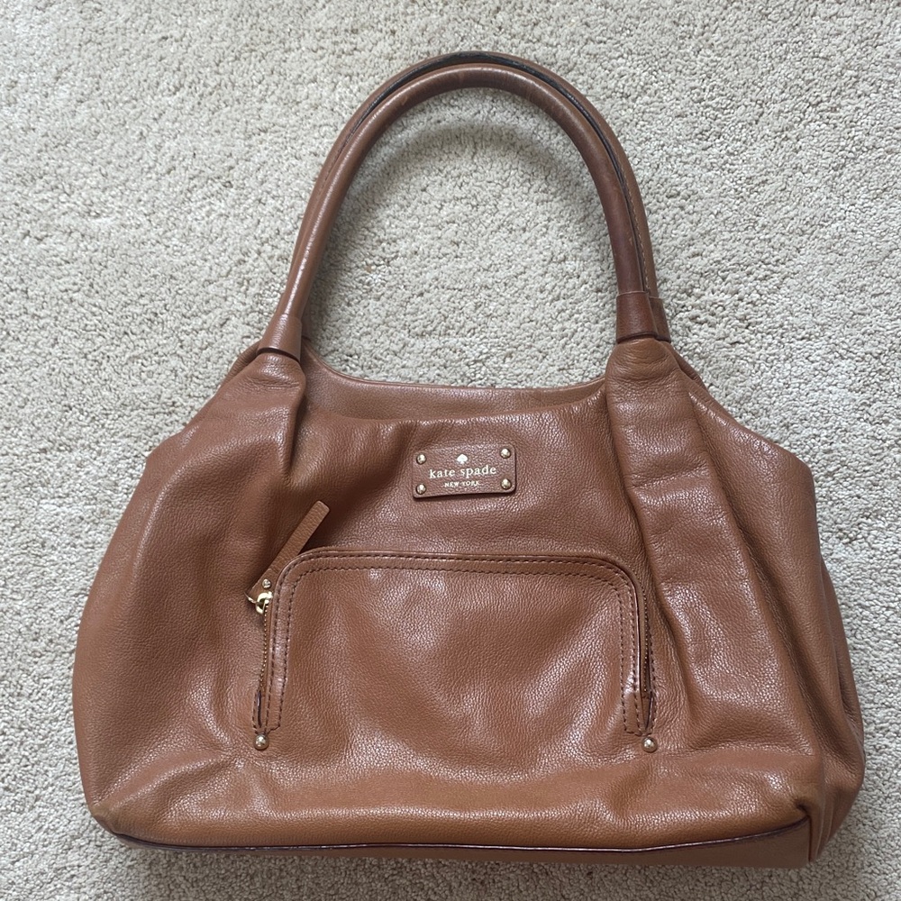 kate spade Brown Pebble Leather Shoulder Bag